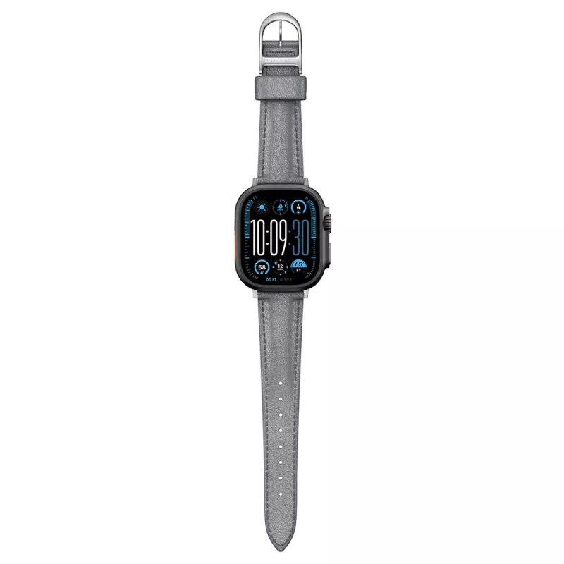 AMAZINGTHING Class Band leren band voor Apple Watch 45/46/49 mm - grijs