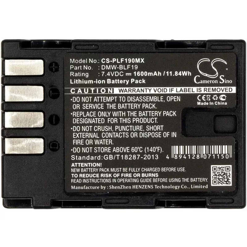 Cameron Sino CS-PLF190MX accu voor Panasonic DMW-BLF19 / DMW-BLF19E