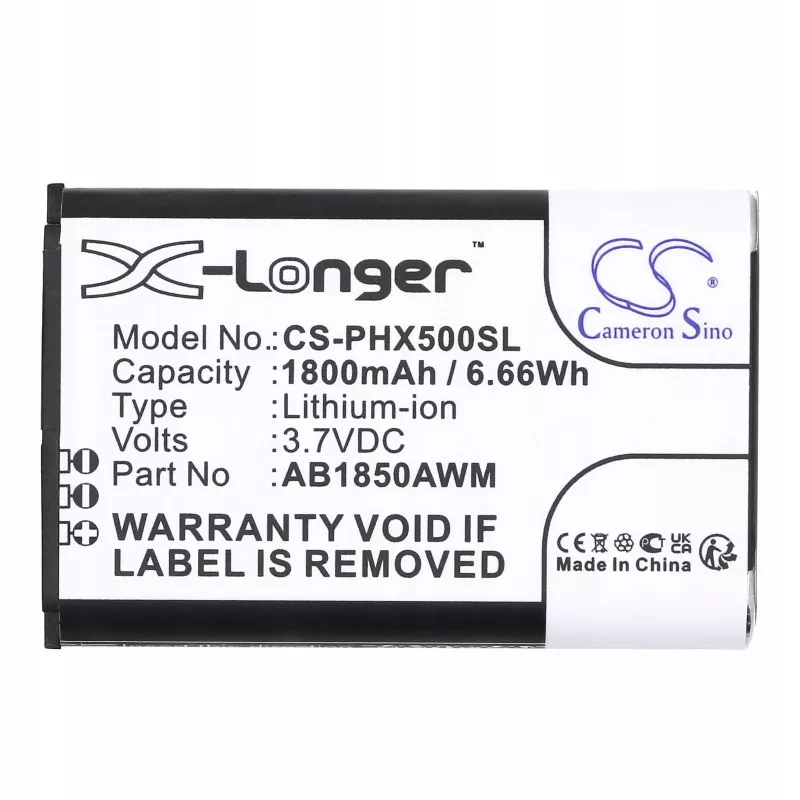 Cameron Sino accu AB1850AWM AB1720AWM voor Philips Xenium X500 9@9k 9a9k CS-PHX500SL