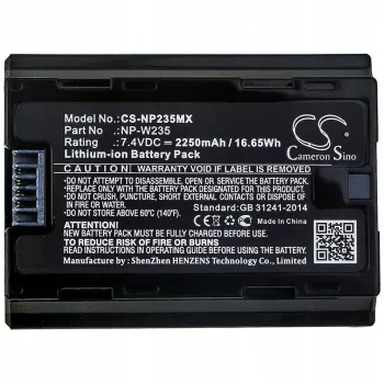 CAMERON SINO NP-W235 / NPW235 oplaadbare Li-Ion-accu voor Fujifilm-camera's