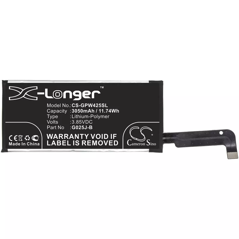 CAMERON SINO accu Type G025J-B voor Google Pixel 4a 3050 mAh / CS-GPW425SL