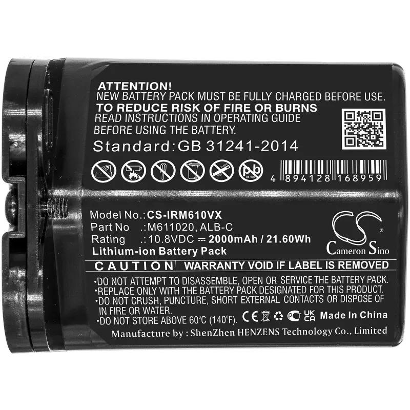 Cameron Sino accu Type ALB-C M611020 ABL-C voor iRobot Braava Jet M6 (CS-IRM610VX)