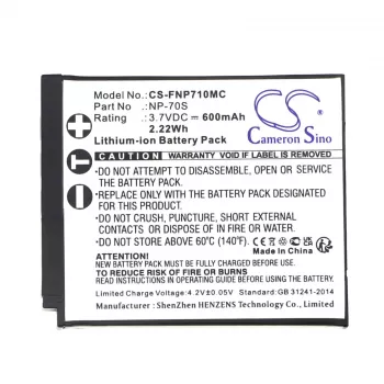 Cameron Sino NP-70S vervangende accu voor Fujifilm Instax Mini 99, Mini 90, Mini 70, FinePix F200EXR, Z300 (710mAh, 3,7V, Li-Ion, zwart)