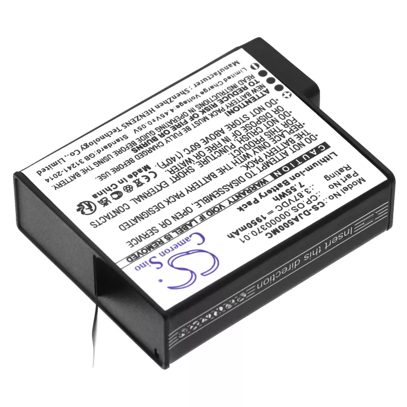 Cameron Sino accu Type BCX204-1950-3.87 voor DJI Osmo Action 5 Pro / CS-DJA500MC