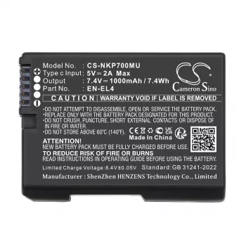 CAMERON SINO accu Type EN-EL4 A E voor Nikon D2H D2Hs D2X D2Xs D3 D3S D3X F6 met USB-C aansluiting / CS-NKP700MU
