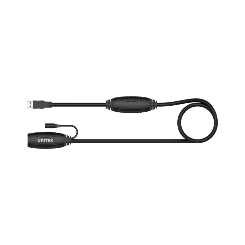 UNITEK USB 3.1 actieve verlengkabel 15m, signaalversterker, zwart