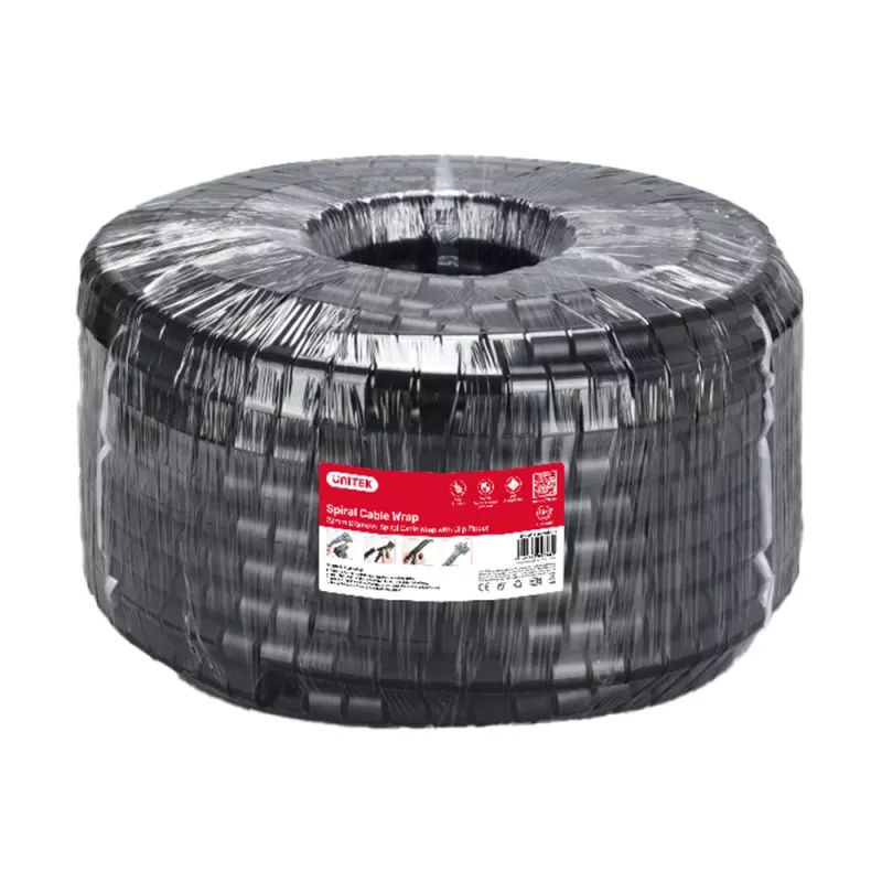 UNITEK spiraalkabel-organizer, 5m, 22mm diameter, zwart