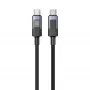 UNITEK USB-C PD 60W 480Mbps kabel met display 2m gevlochten zwart