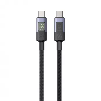 UNITEK USB-C naar USB-C kabel 60W PD 480Mbps met LED-indicator 3m gevlochten zwart