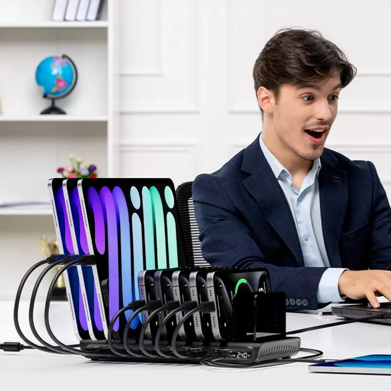 UNITEK 10-poorts USB-C & USB-A 240W oplaadstation