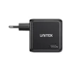 UNITEK GaN-oplader met display 140W 3xUSB-C 1xUSB-A PD3.0 QC4.0 zwart