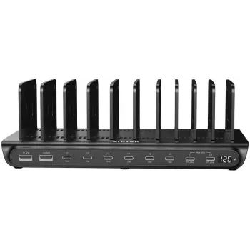 UNITEK 10-poorts USB-A/USB-C intelligent oplaadstation 120W PD 3.0 zwart