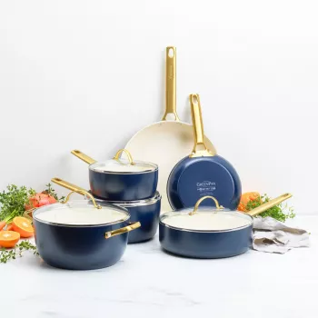 GreenPan Padova Reserve 6-delige pannen- en koekenpanset blauw
