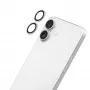 LAUT Ring cameralensbeschermer voor Apple iPhone 16 / 16 Plus - premium gehard glas, 9H-hardheid, transparant met zwarte ring