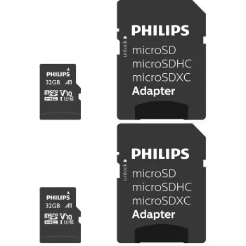 Philips MicroSDHC 2-pack 32GB Class 10 UHS-I U1 incl. adapter