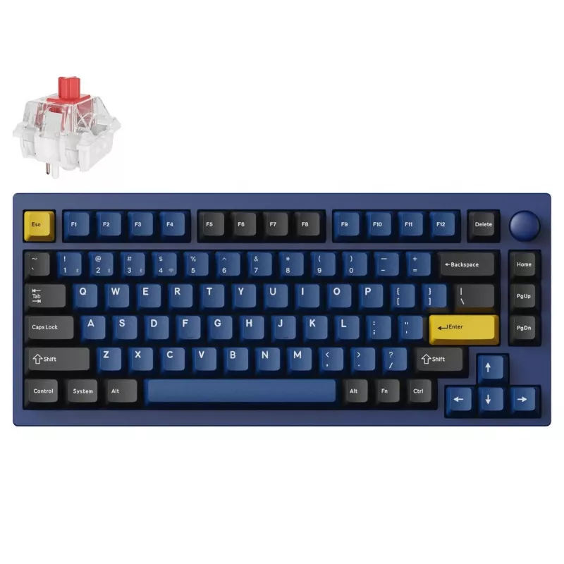 Keychron P1P-O1 75% Lemokey Super Red Switch Navy Blue mechanisch toetsenbord