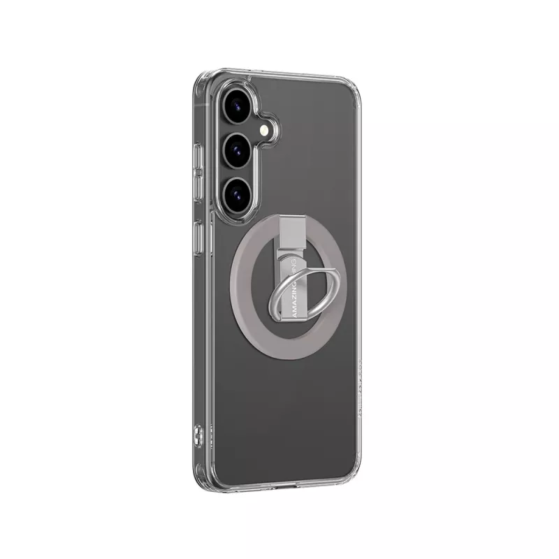 AMAZINGTHING Minimal Mag Case met magneetring voor Samsung Galaxy S25+ - Transparant