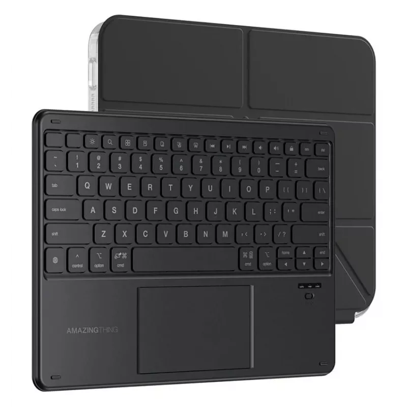 AMAZINGTHING Minimal Case Keylite Combo Toetsenbord Case voor iPad 11 2025 - Zwart