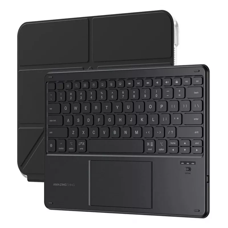 AMAZINGTHING Minimal Case Keylite Combo Toetsenbord Case voor iPad 11 2025 - Zwart