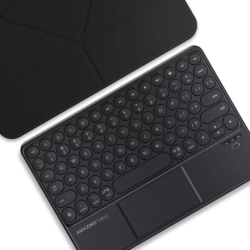 AMAZINGTHING Minimal Case Keylite Combo Toetsenbord Case voor iPad 11 2025 - Zwart