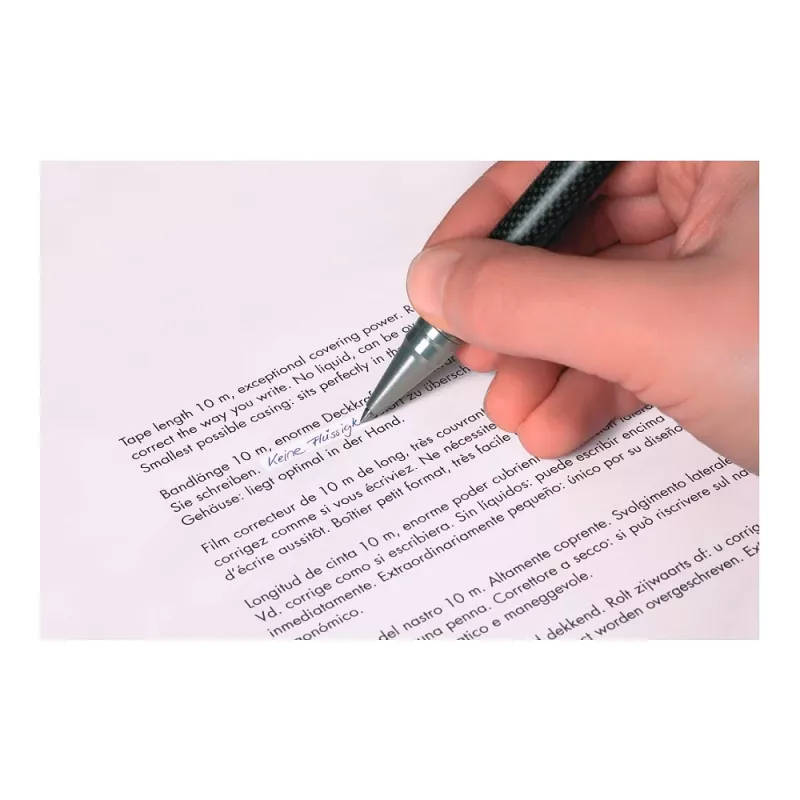 Tombow correctieroller 10 m x 4,2 mm witte band transparante blauwe behuizing