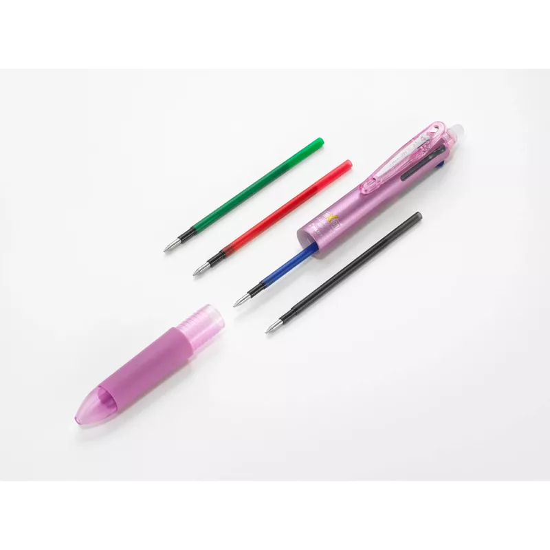 PILOT PEN FriXion Ball 4 uitwisbare gelpen 4-in-1 zwarte behuizing 0,5 mm extrafijn