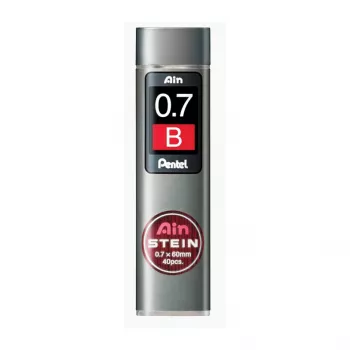 Pentel Super Hi-Polymer stift navulling C277-BO - 0,7 mm HB - 40 stiften - zwart - tube