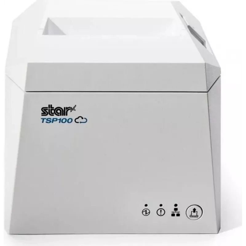 STAR MICRONICS TSP143IV UEWB thermische bonprinter, 203 dpi, 250 mm/s, USB-A, USB-C, Bluetooth, Ethernet, Wi-Fi, CloudPRNT, automatische snijder, wit, interne voeding