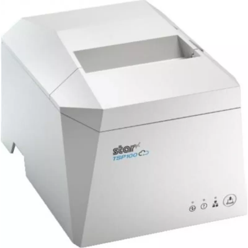 STAR MICRONICS TSP143IV UEWB thermische bonprinter, 203 dpi, 250 mm/s, USB-A, USB-C, Bluetooth, Ethernet, Wi-Fi, CloudPRNT, automatische snijder, wit, interne voeding