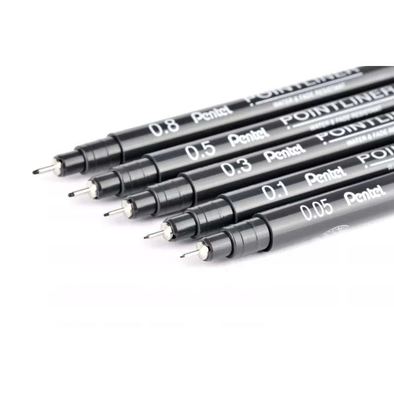 Pentel Pointliner fineliner-set, zwart