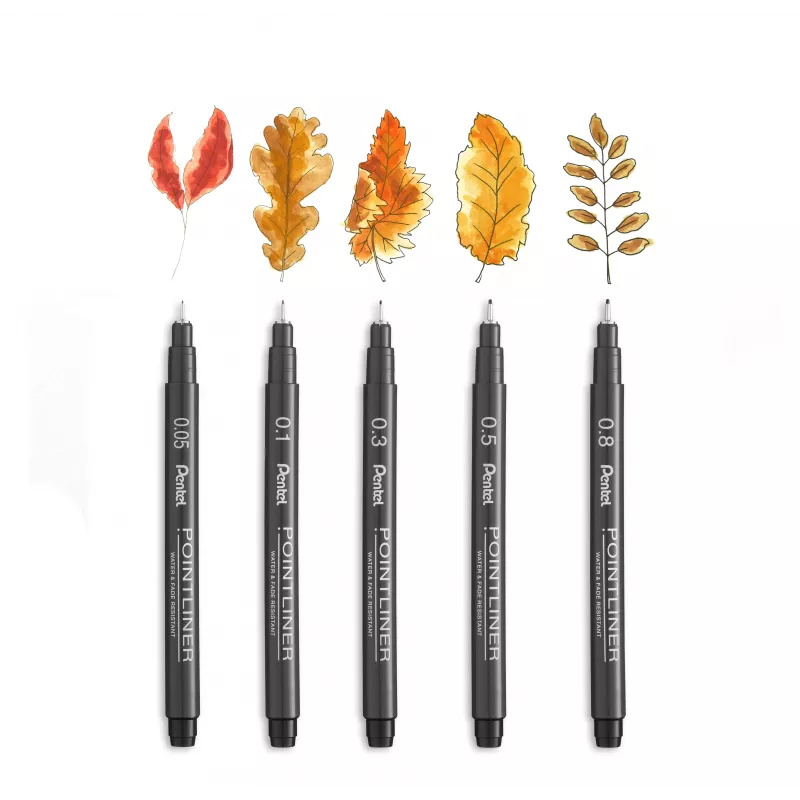 Pentel Pointliner fineliner-set, zwart