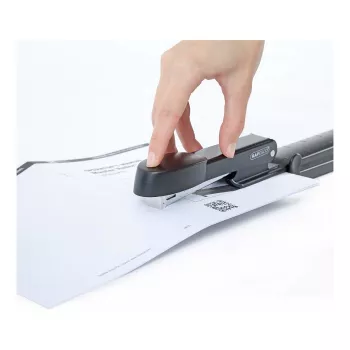 Rapesco Marlin lange arm metalen nietmachine - 25 vel - zwart - platte nieting - metaal - 47 mm - 386 mm