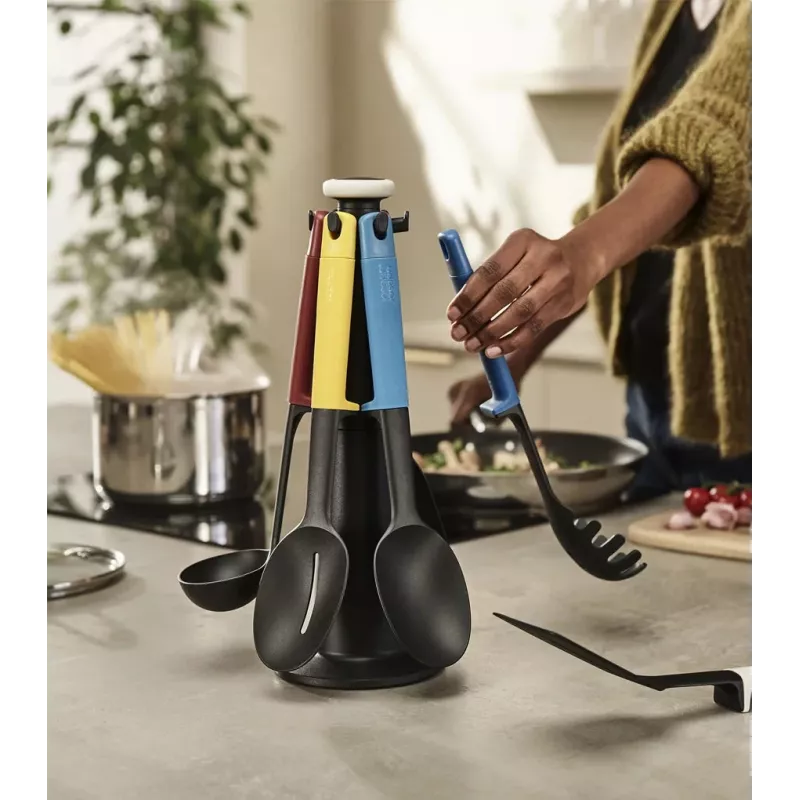 Joseph Joseph Elevate 6-delige veelkleurige keukengerei-set met draaibare opbergstandaard