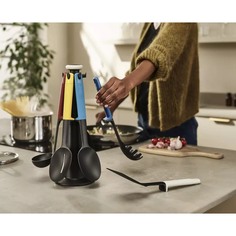 Joseph Joseph Elevate 6-delige veelkleurige keukengerei-set met draaibare opbergstandaard