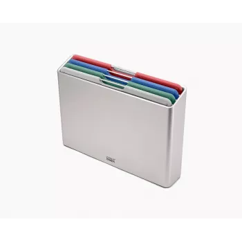 Joseph Joseph Folio Steel L snijplankenset, 4 planken, zilver