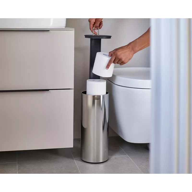 Joseph Joseph EasyStore Luxe RVS toiletrolhouder met verborgen vak