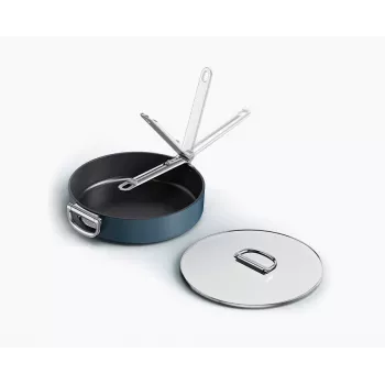 Joseph Joseph Space Fold Handle keramische antiaanbak 28cm blauwe sauteerpan met deksel