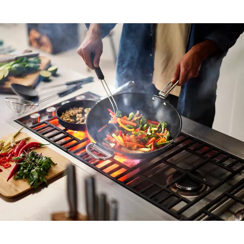 Joseph Joseph Space opvouwbaar handvat keramische antiaanbak wok 32 cm blauw