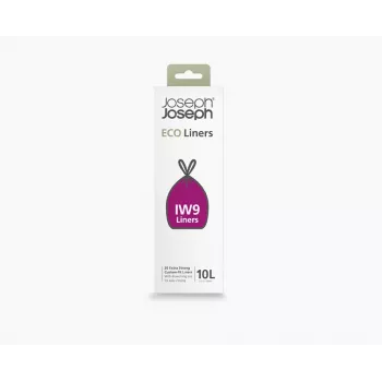Joseph Joseph IW9 10L Custom-fit gerecyclede grijze afvalzakken (20 zakken)