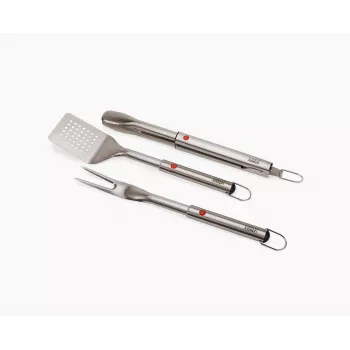 Joseph Joseph GrillOut 3-delige roestvrijstalen bbq-set met spatel, tang en vork