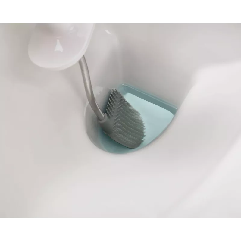 Joseph Joseph Flex 70517 RVS-toiletborstel met siliconenkop, zilver/grijs