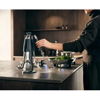 Joseph Joseph Elevate 6-delige keukengereiset met draaiende carrouselstandaard, RVS en siliconen, grijs