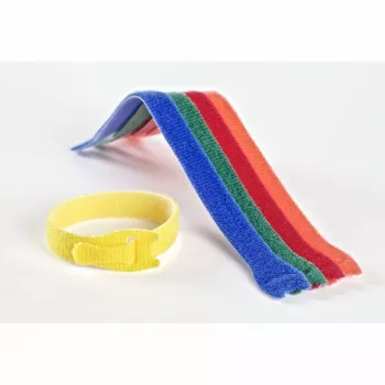 VELCRO VEL-EC60250 klittenband-kabelbinders - kleuren gemengd (blauw, groen, oranje, rood, geel) - 20 cm x 12 mm - 5-pack