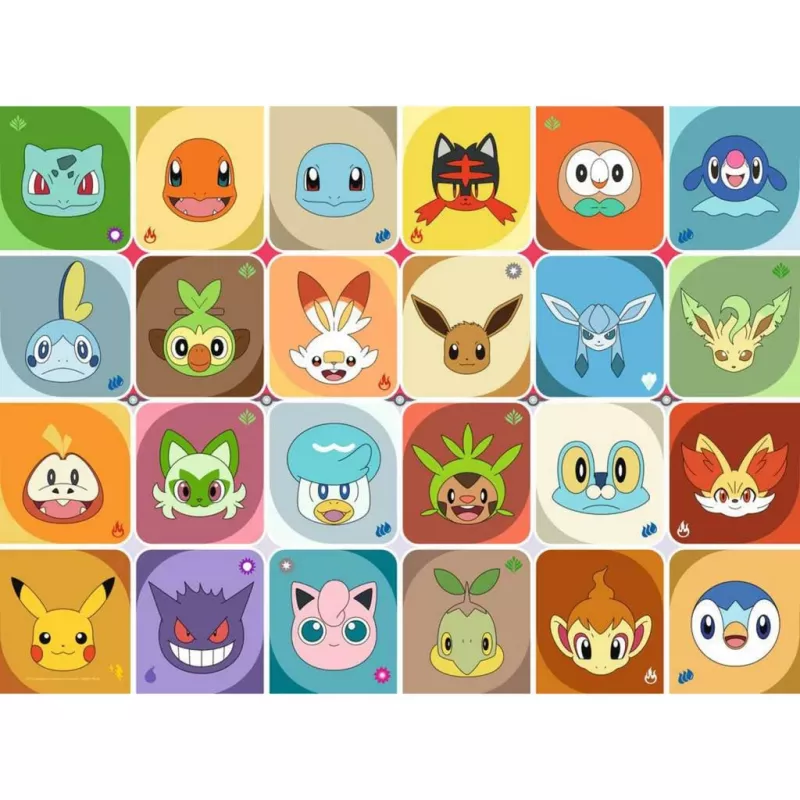 RAVENSBURGER kinderpuzzel Pokémon Faces (100 stukjes)