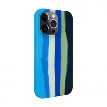 Evelatus Apple iPhone 15 Pro silicone hoesje meerkleurig blauw