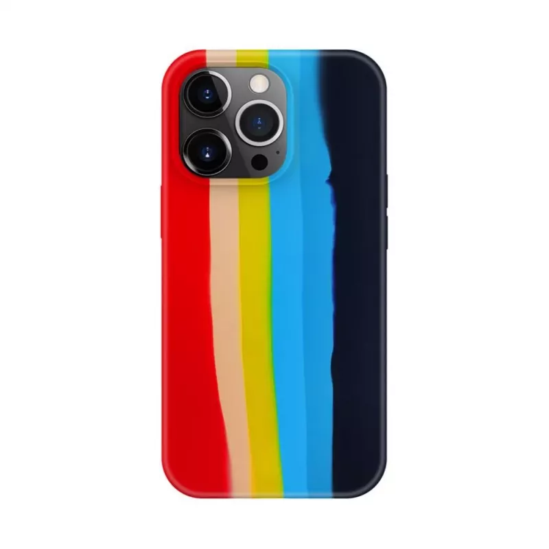 Evelatus Apple iPhone 15 Pro Max silicone hoesje meerkleurig regenboog