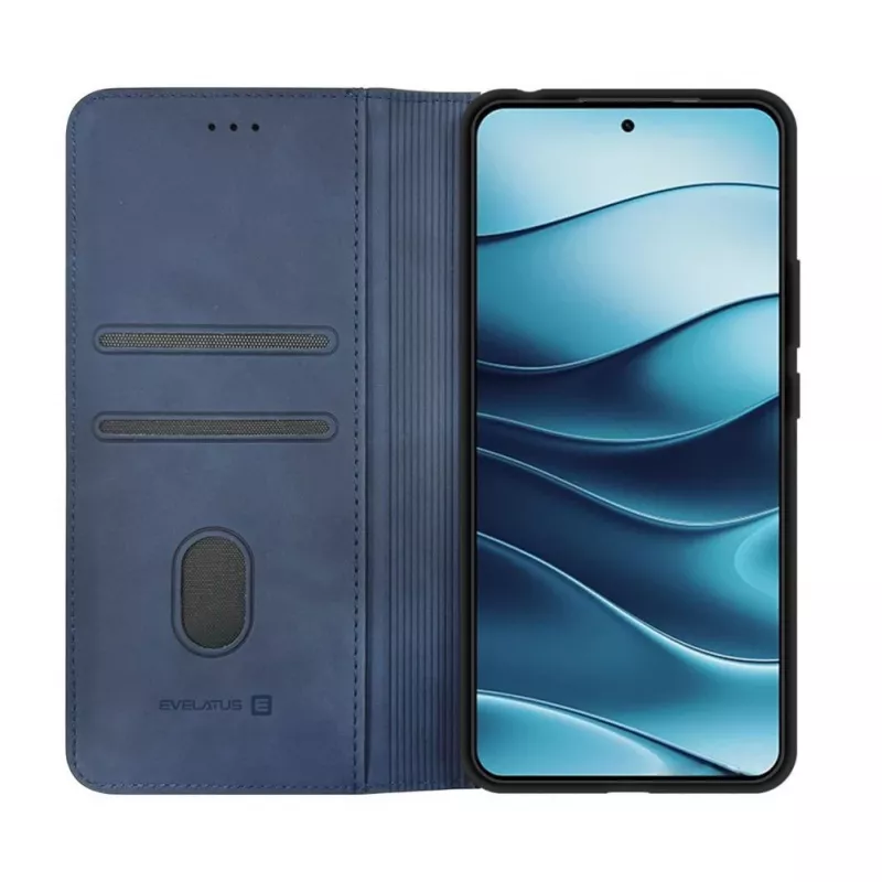 Evelatus Xiaomi Redmi Note 14 5G Book Case PU Leder donkerblauw