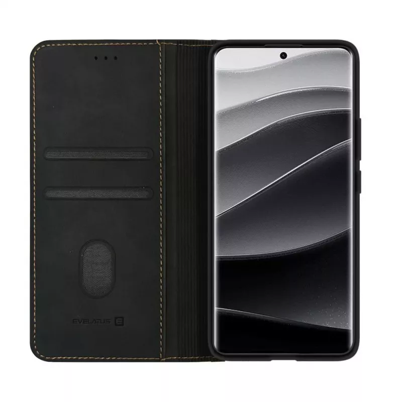 Evelatus Xiaomi Redmi Note 14 Pro Plus Book Case zwart