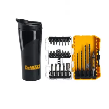 DEWALT 25-delige boor- en schroefbitset met thermobeker
