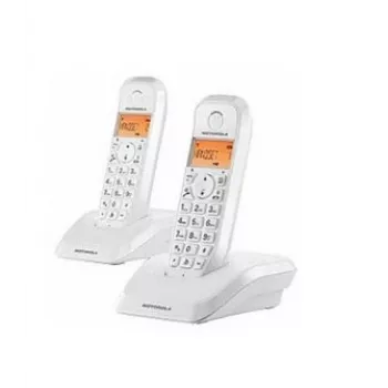 Motorola S1202 DECT draadloze telefoonset met 2 handsets wit